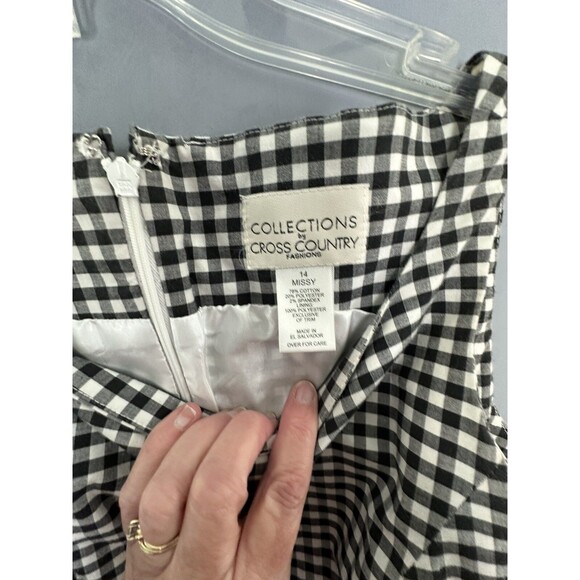 VTG Sz 14 Sleeveless Sheath Dress Collections by Cross Country Fashions Gingham - Picture 5 of 6
